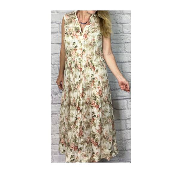 Yuvita Cottagecore Linen Midi Dress - Picture 2 of 10